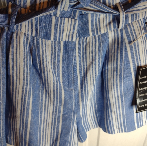 🌹2 for $25 HAVE STRIPED BELTED PAPERBAG WAIST SHORTS - Picture 8 of 12